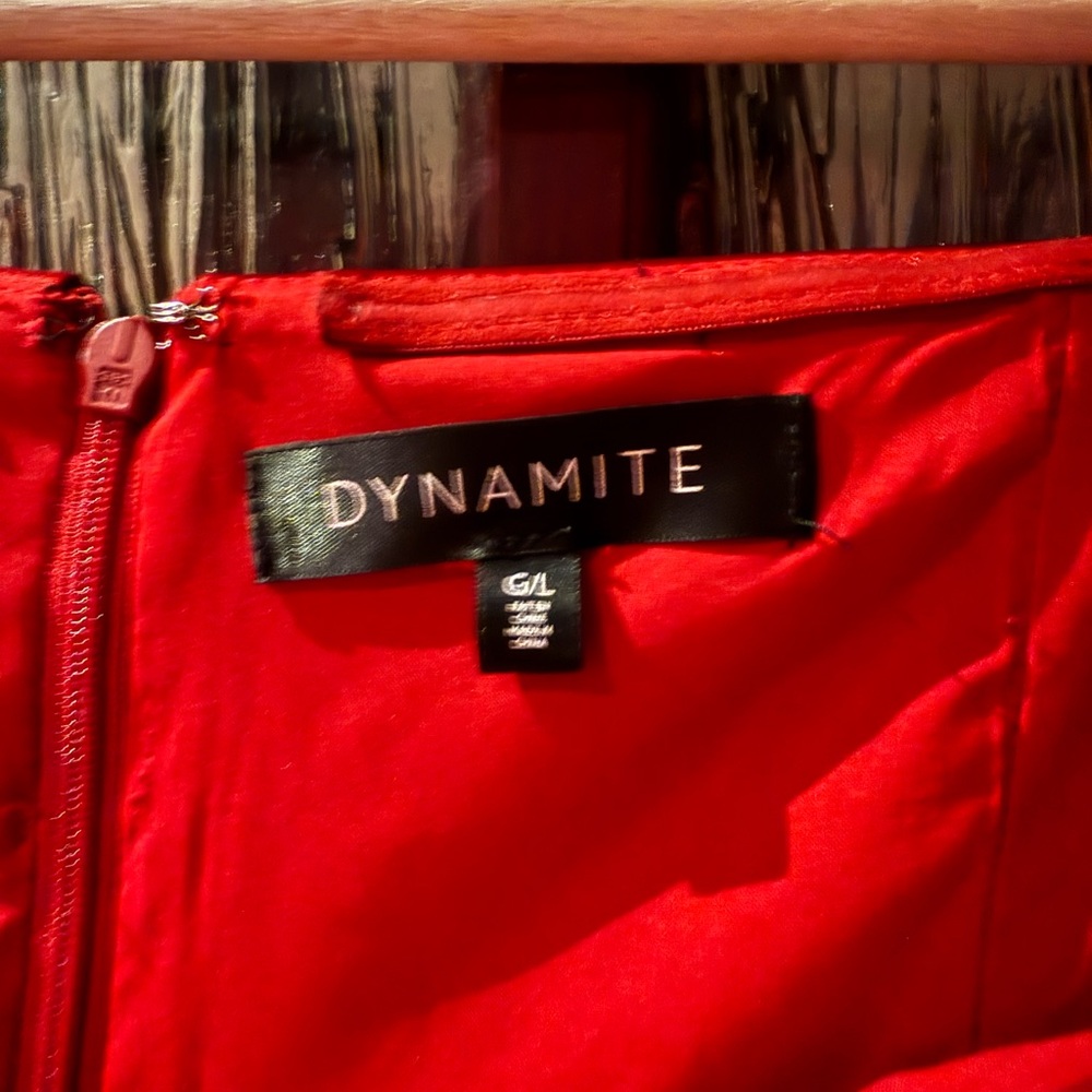 Dynamite Red Off-Shoulder Dress - Picture 3 of 3